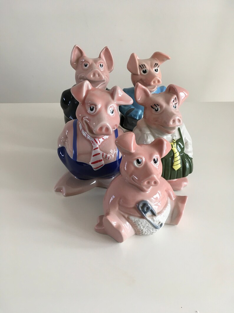 Vintage Set of Five Natwest Piggy Banks Made by Wade With Etsy