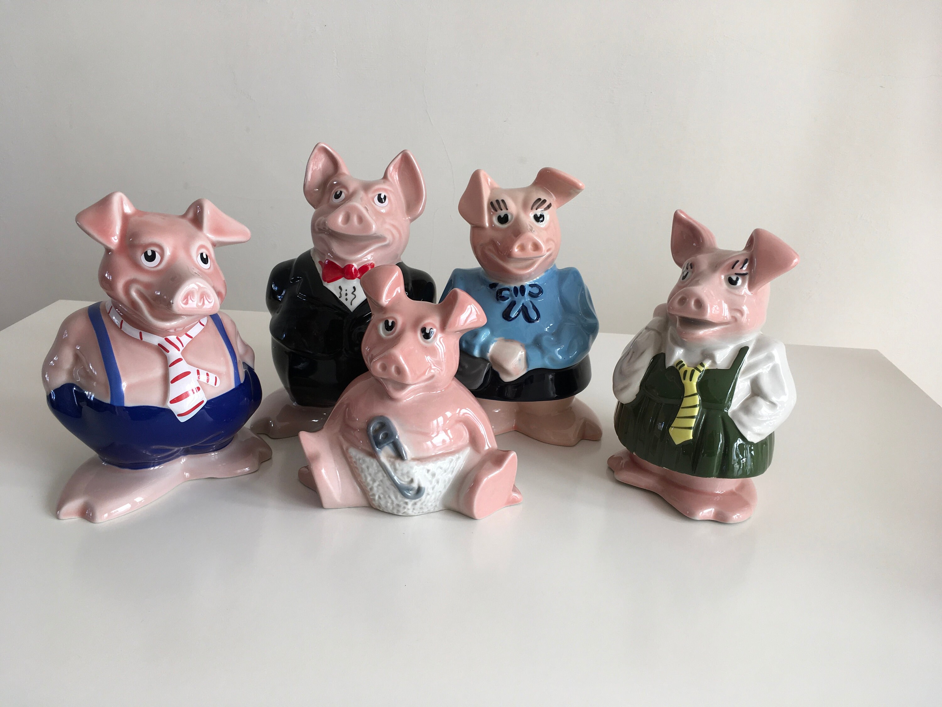 Vintage Set of Five Natwest Piggy Banks Made by Wade With Etsy