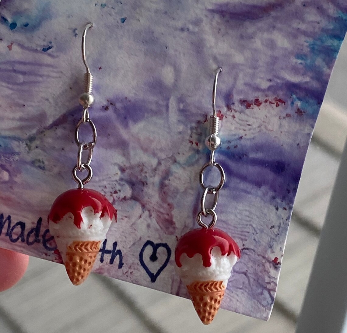 Ice Cream Cone Earrings Etsy