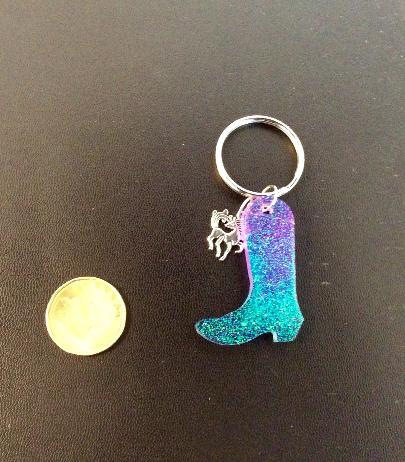 Cowboy boot keychain or accessory Etsy
