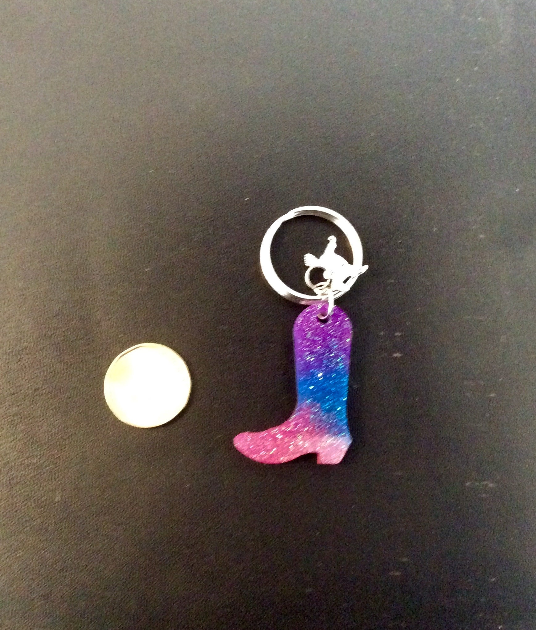 Cowboy boot keychain or accessory Etsy