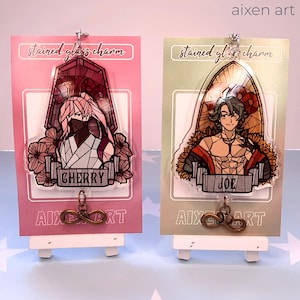 SK8 acrylic charms stained glass effect (Cherry Blossom, Joe) Semi-transparent keychain SK8 The Infinity
