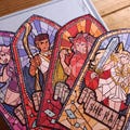 SHE-RA stained glass bookmarks. (Shera, Catra, Bow, Glimmer) She Ra and the princesses of power stained glass illustration product logo