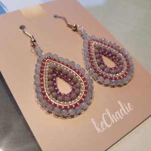 Handmade drop earrings with Miyuki beads