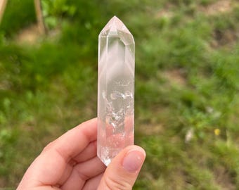 Rare Pink Lithium Quartz Tower | Heart Chakra Crystal from Brazil