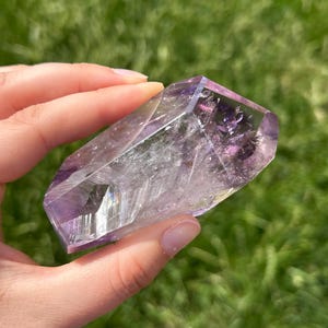High Quality Bahia Phantom Amethyst with Rainbows  |  Amazing Clarity High Vibration Amethyst Crystal Freeform Brazil