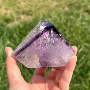 High Quality Large Bahia Phantom Amethyst Point  |  Amazing Clarity High Vibration Amethyst Crystal Freeform Brazil