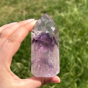 High Quality Bahia Phantom Amethyst Point  |  Amazing Clarity High Vibration Amethyst Crystal Tower Brazil