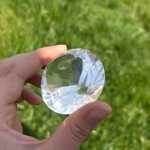 Clear Quartz Diamond Faceted Gemstone | Crystal Quartz Gem Energy Healing Crystal
