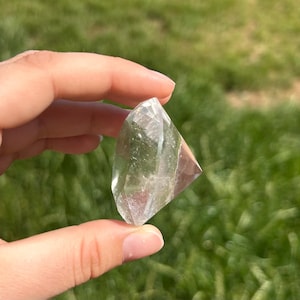Clear Quartz Diamond Faceted Gemstone | Crystal Quartz Gem Energy Healing Crystal