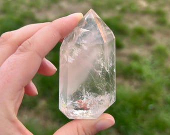 Rare Pink Lithium Quartz Tower | Heart Chakra Crystal from Brazil
