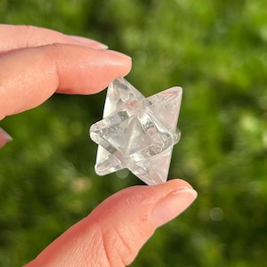 Brazilian Clear Quartz Merkaba Star Crystal | Sacred Geometry Star for Light Body Activation