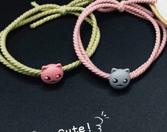 10pcs set metal cute cats hair ties, Ponytail Holder, Women kids Hair Tie Hair Accessories, strange cat hairband, color cats hair fastener
