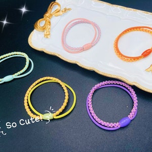 Pack of 10/20/40/100 Black or multi color nylon elastic band Hair Tie, seamless nylon hair ties Dreads Braids Hair Dresser