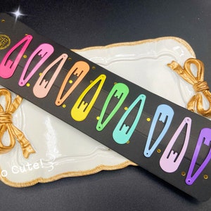 Barrette Hair Snap Clips (50mm) rainbow color Selection Snap clips, Metal Snap Clips for DIY Hair Crafts, Ships directly from USA!