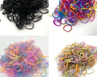 250-400 pcs Clear Black Elastic Band Hair Tie, Dreads Braids Multi-coloured Rainbow Festival Hair Dresser Supplies Goth Rocker Dance Cosplay