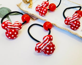 Super adorable 3D acrylic hair ties , cute minnie hair ties, mickey shape hair tie for toddler, cute girls and kids hair accessories