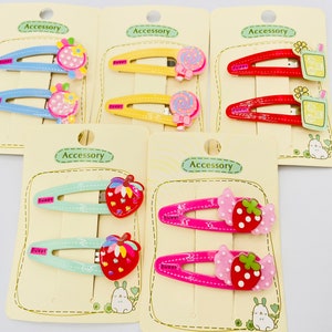 Acrylic Hair Clips, cute fruit designs hair clips, drinks hair clip, candy hair clips, lollipop  hair clip, flower cherry hair clip