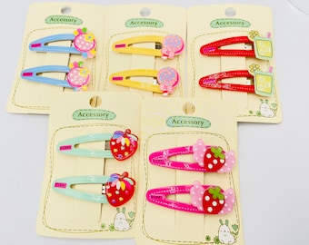 Acrylic Hair Clips, cute fruit designs hair clips, drinks hair clip, candy hair clips, lollipop  hair clip, flower cherry hair clip
