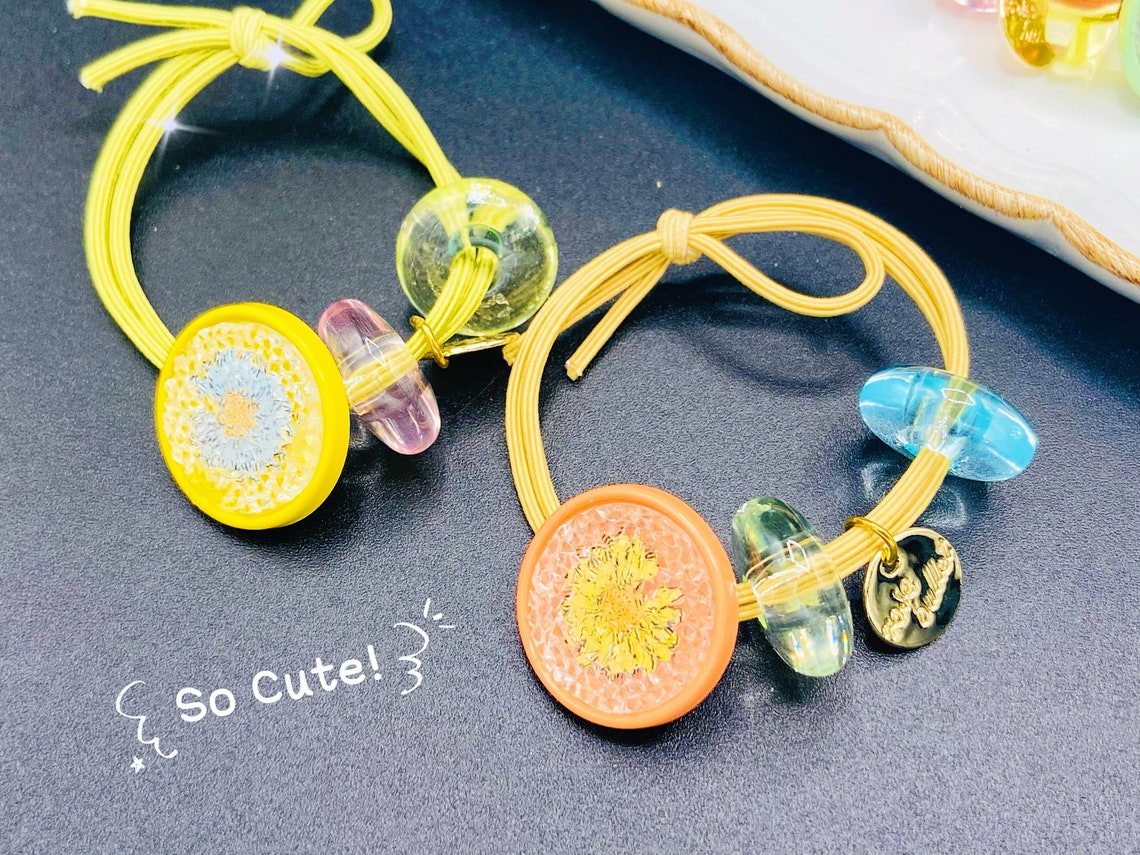 10pcs set cute jelly flowers hair ties Ponytail Holder Women Etsy