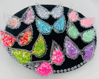 Flügel Design Pailletten Shaker, Cabochons mit flacher Rückseite, Haarschleife Zubehör, Scrap-booking, Glitter Shaker für DIY, Flügel Haarclips Prinzessinnenstil