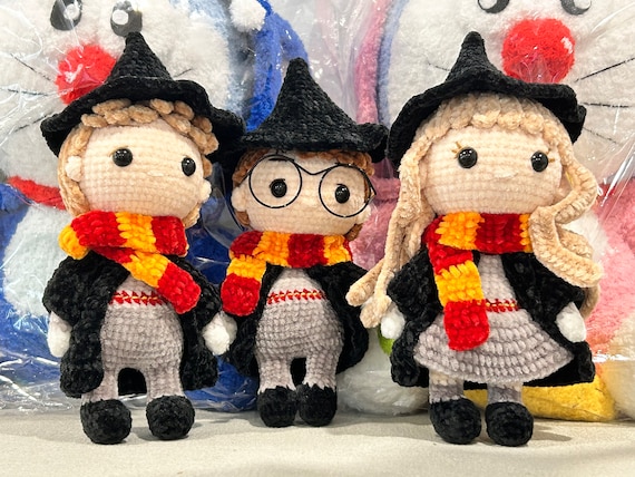Harry Potter crochet Doll, amigurumi doll, Christmas gift, Captain America home decor, Spider man holiday decor, car decor Hero collection