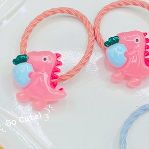 4pcs set mini dinosaur hair ties, Ponytail Holder, dinosaur kids Hair Accessories, cute dinosaur hairband, color hair fastener