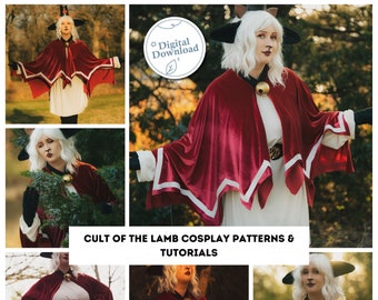 Cult of the Lamb Cosplay Patterns and Tutorials | PDF digital patterns for Cosplay, 26-page instructions, 3D Print Files for Cosplay