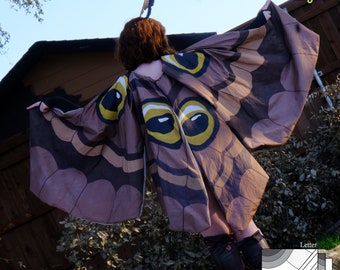 Moth Wings Cloak Pattern | PDF digital download for Cosplay, Ren Faire, LARP, Witchy, Autumnal Looks, Aesthetic | Sewing, Painting, DIY