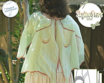 Modello mantello ali di falena Luna / PDF download digitale per Cosplay, Ren Faire, LARP, Witchy, Look primaverili, Estetica / Cucito, Pittura, Fai da te