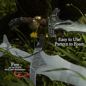 Paquete de patrones de armas de acero Skyrim / plano digital PDF para Cosplay, Ren Faire, LARP (The Elder Scrolls V: Skyrim) PDF a espuma