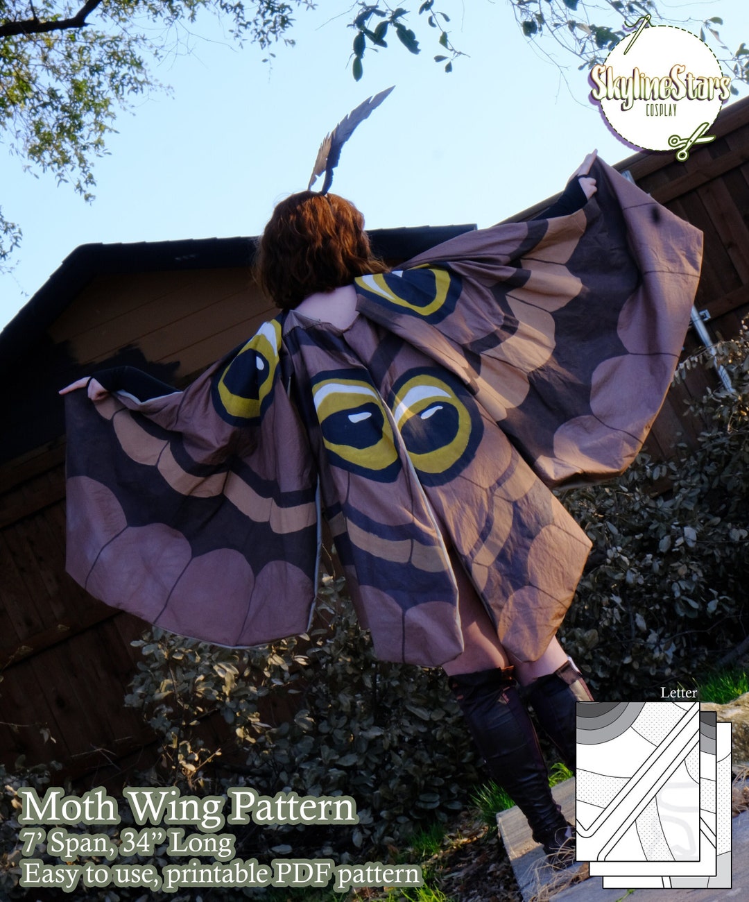 Moth Wings Cloak Pattern PDF Digital Download for Cosplay Etsy