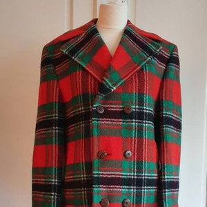Vintage woollen checkered coat