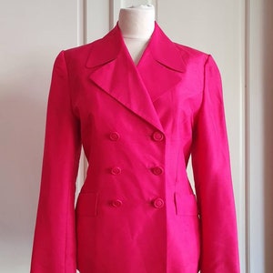 Light Pink Womens Suit 3 pc Pastel Pink Satin Pant Suit, High Waist Pants,Blazer  and Corset Crop Top