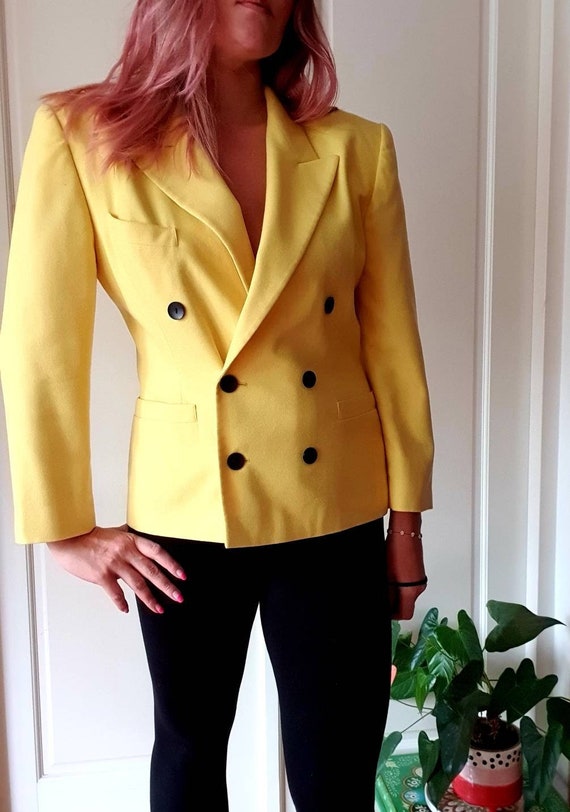 Escada yellow peacoat  Jackets for women, Clothes design, Escada