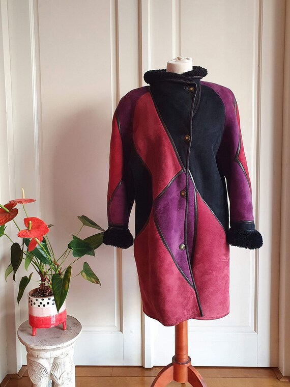 Purple & Raspberry Vintage Color blocking shearlin