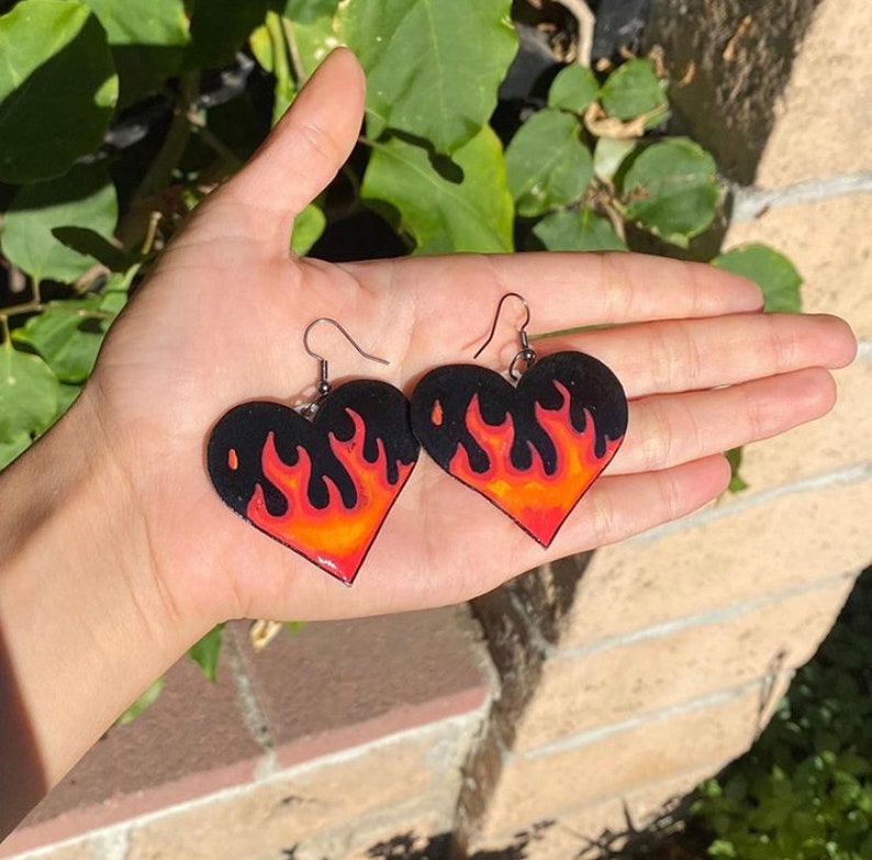 Flame Heart Etsy
