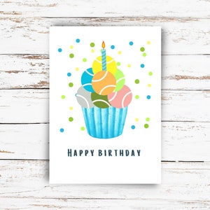 Tennis Geburtstagskarte Karte Postkarte Grußkarte Geschenkkarte Postkarte Tennisspieler Geburtstagsgrüße vom Tennisplatz  Tennisgeschenk