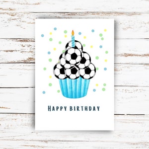 Fußball Geburtstagskarte Karte Postkarte Grußkarte Geschenkkarte Postkarte Fußballspieler Geburtstagsgrüße vom Fußballplatz  Fußballgeschenk