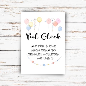 Abschiedskarte Abschied Kollegin Kollege lustig Spruch Postkarte Grußkarte Geschenkkarte A6