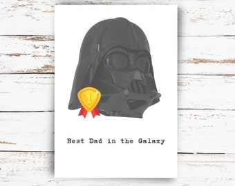 Karte Vatertag ähnlich Star Wars Darth Vader Design Grußkarte Geschenkkarte Danke Papa Best Dad in the Galaxy