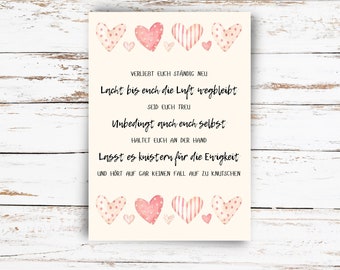 Karte Alles Liebe zur Hochzeit Grußkarte inkl. Umschlag aus Etsy.de