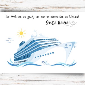 Karte Kreuzfahrt Gute Reise Gutschein Geldgeschenk Karte Glückwünsche Geschenkkarte Kreuzfahrtschiff