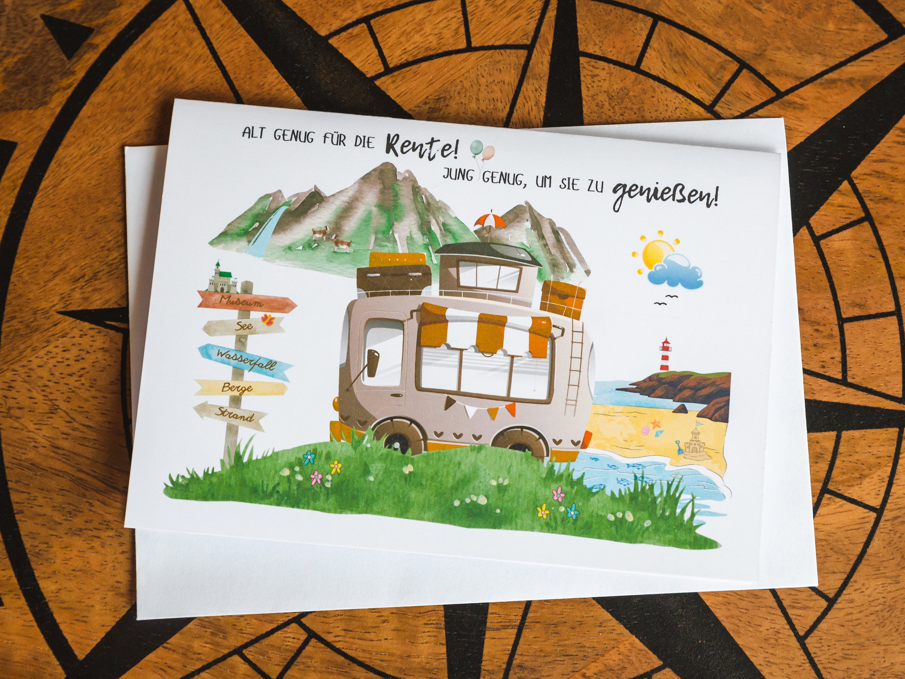 Leere Grußkarte 'Wohnmobil' – Quadratisch, 14,8x14,8 Cm, Mit Umschlag