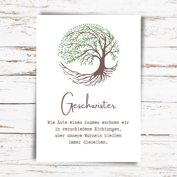 Karte Geschwister Geschenk für Bruder Schwester Geschwister Geburtstag Geburtstagsgeschenk Postkarte