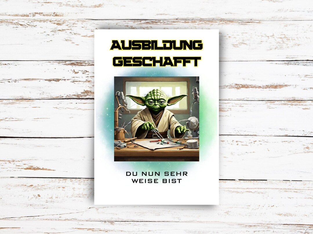 Ausbildung Karte ähnlich Meister Yoda Star Wars Style Glückwünsche zur