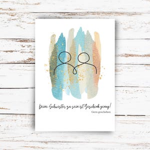 Karte Bruder Geschenk für Bruder Geburtstag Geburtstagsgeschenk Postkarte Bruder " Deine Schwester zu sein ist Geschenk genug"