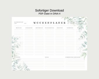Wochenplaner zum Ausdrucken PDF DIN A3 und A4 | Prioritäten To-Do Liste