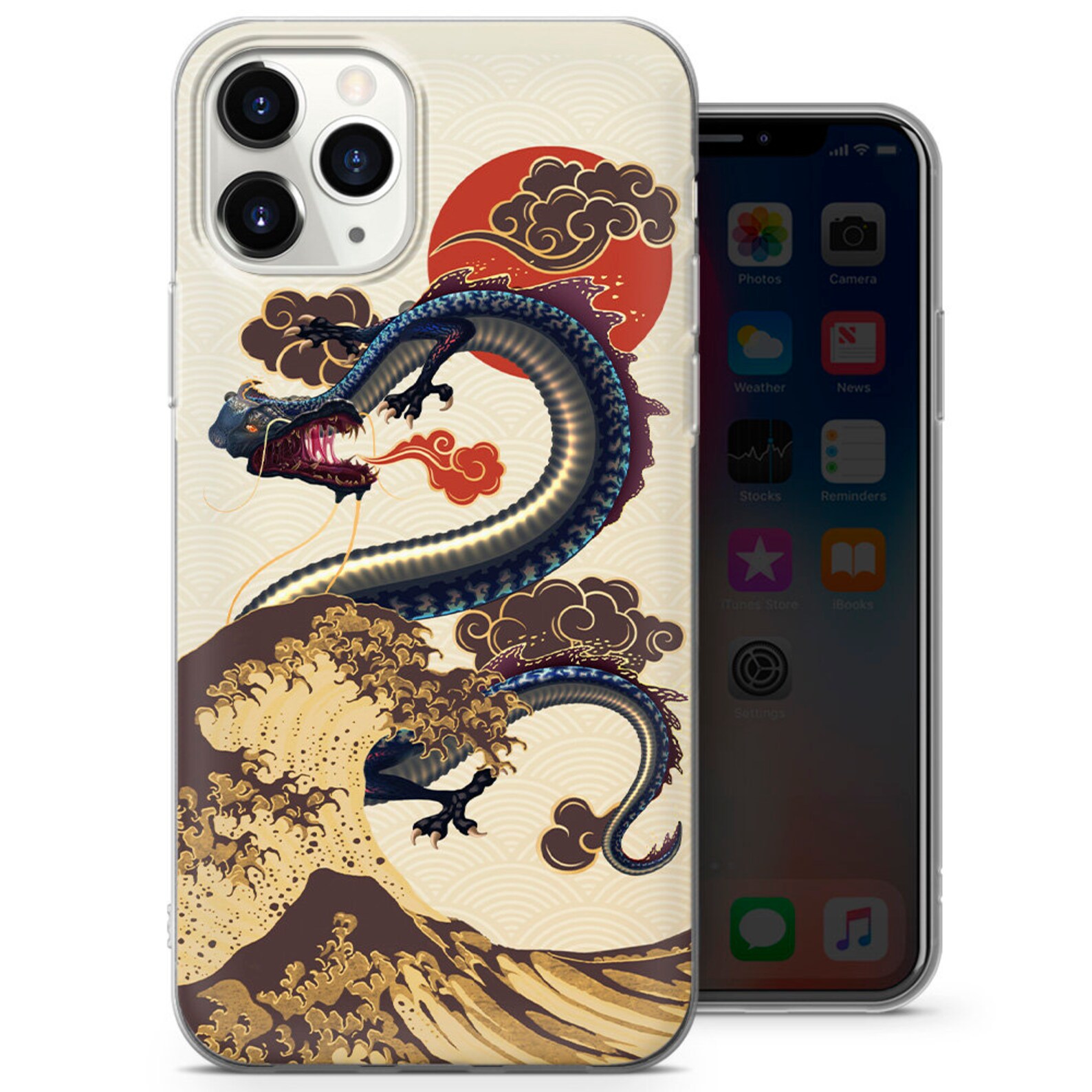 Japanese Wave Art Phone Case Kanagawa Cover fits for iPhone Etsy
