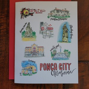 Conjunto de cartões comemorativos da cidade de Ponca, OK